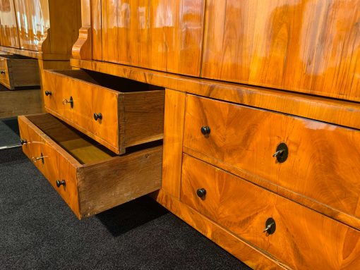Biedermeier Armoire- cherry veneer- view of drawers- styylish