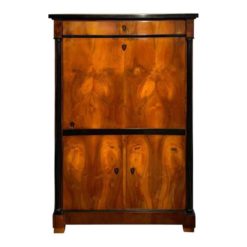 Single Door Biedermeier Armoire, Walnut and Ash Veneer- Styylish