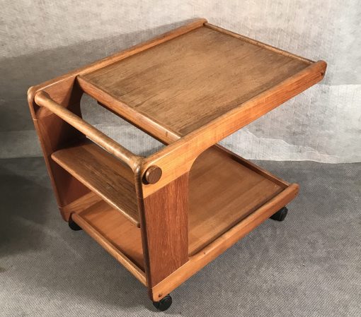 Mid century tea cart- view from the back and the right side- styylish