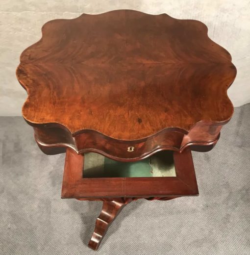 Mahogany Biedermeier Sewing Table- top view- styylish