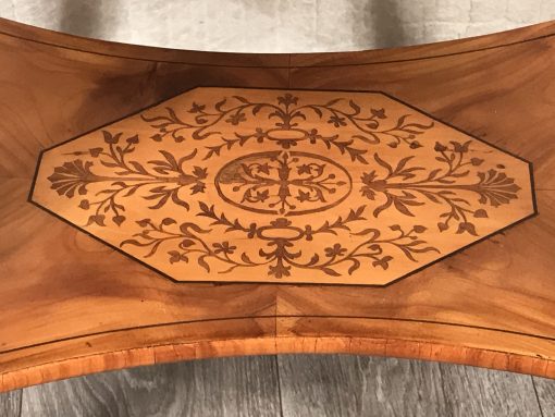 Antique Sewing Table- Biedermeier period- Detail of the lower shelf with intarsia- Styylish