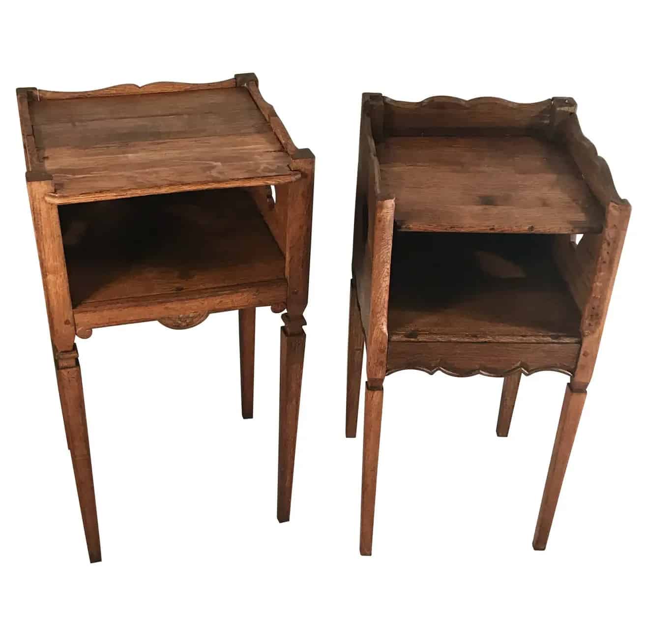 Two provincial nightstands- oak carved- styylish