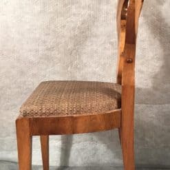 Six Biedermeier walnut chairs- one chair side view- styylish