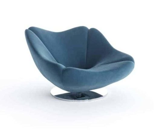 Swivel Lounge Chair- with blue fabric- styylish