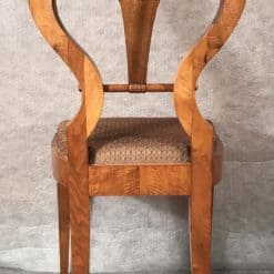 Six Biedermeier walnut chairs- one chair backview- styylish