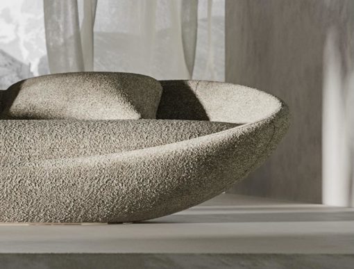 Custom made Sofa- Pebble in a grey boucle fabric- styylish
