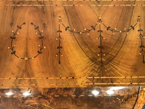 Antique Louis XVI Desk- view of the garland inlays on the top- Styylish
