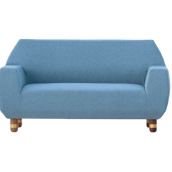 Modern Sofa- View of Sofa and stool with blue fabric- Styylish