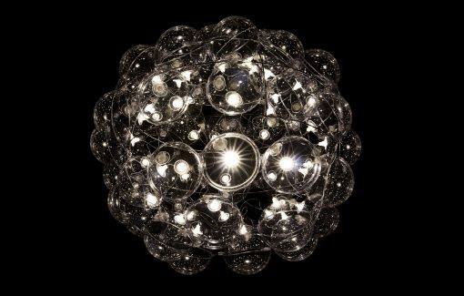 Small Globe chandelier- model Star on a black background face view- Styylish