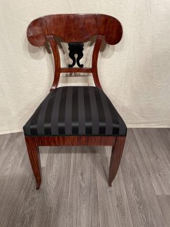 Biedermeier cherry Chair- with black fabric- front view- Styylish