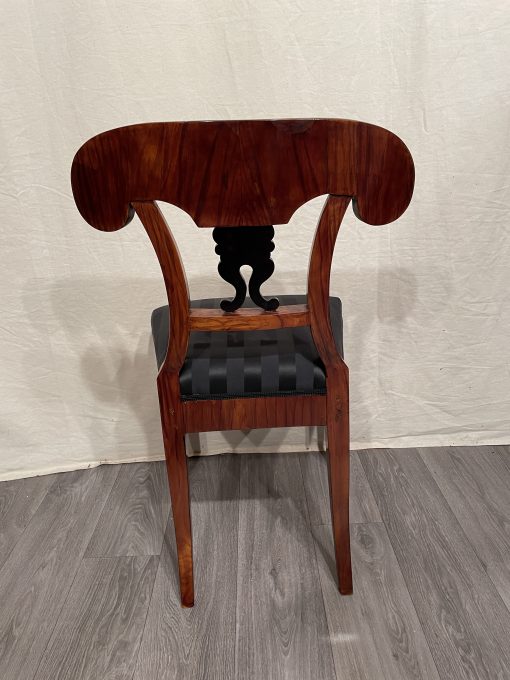 Biedermeier cherry Chair- with black fabric- back view- Styylish