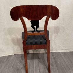 Biedermeier cherry Chair- with black fabric- back view- Styylish