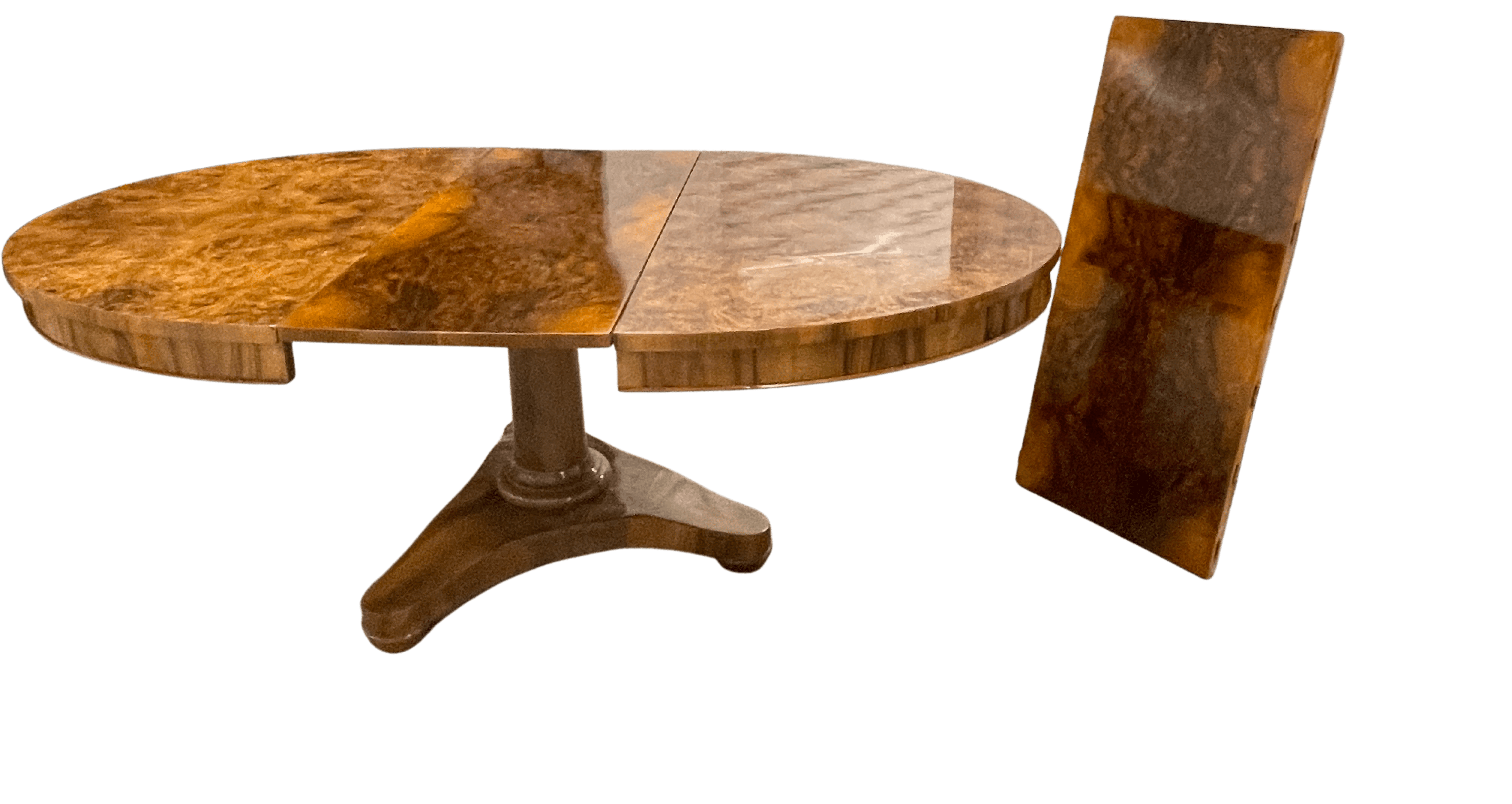 Extendable Biedermeier Dining Table- view of the extended table with additional leave- Styylish