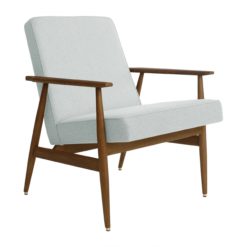 Mid-century style Armchair- white fabric- front view- Styylish