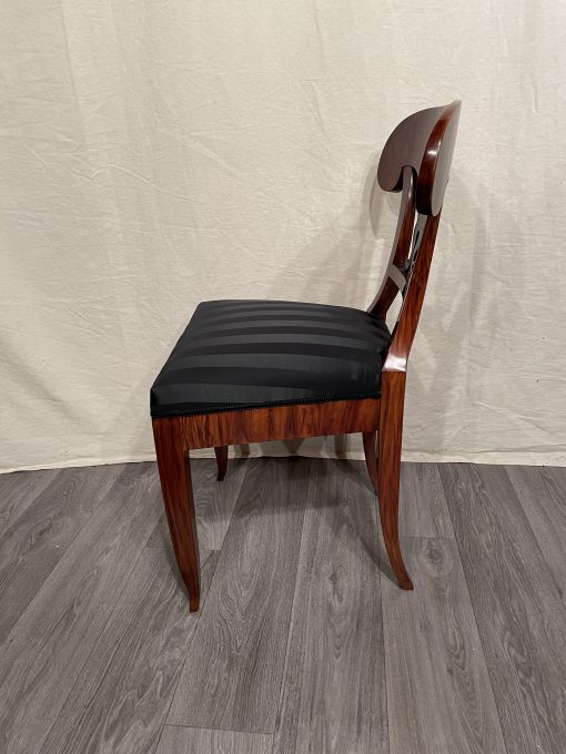 Biedermeier cherry Chair- with black fabric- side view left- Styylish