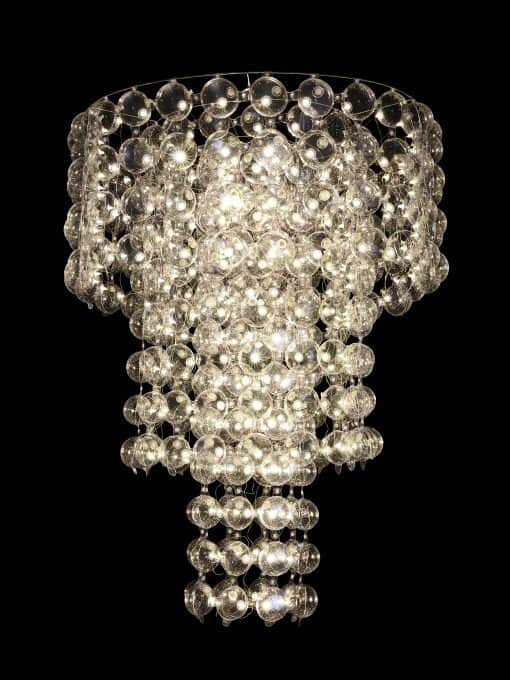 Modern Chandelier- view from the front on. black background- Styylish