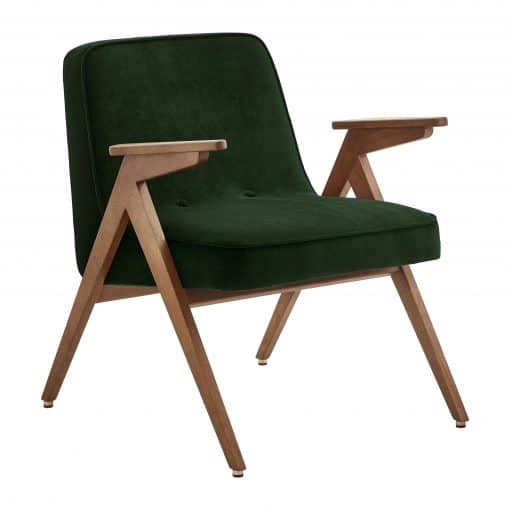Mid-century armchair Bunny- with dark green fabric- Styylish