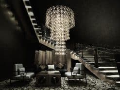 Modern Chandelier- view in a living room setting- Styylish