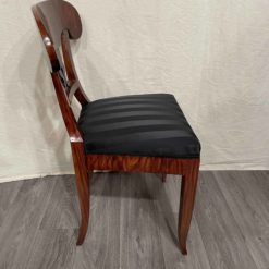 Biedermeier cherry Chair- with black fabric- side view right- Styylish