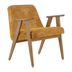 Iconic Midcentury Armchair- 366 three quarter view in mustard color- Styylish