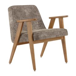 Iconic Midcentury Armchair- 366 three quarter view in grey color- Styylish
