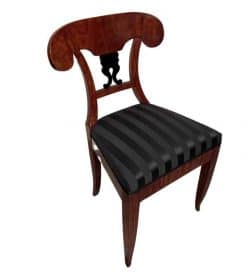 Biedermeier cherry Chair- with black fabric- Styylish