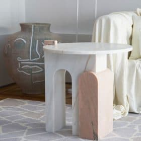 Marble side table, Design by Sergio Prieto, Handmade in Europe