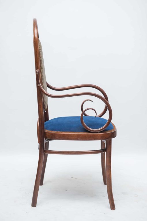 Bentwood Armchair blue side view- Styylish