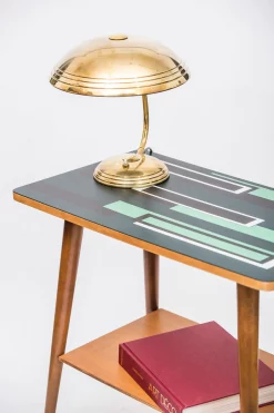 70's Table with a shelf and lamp- Styylish