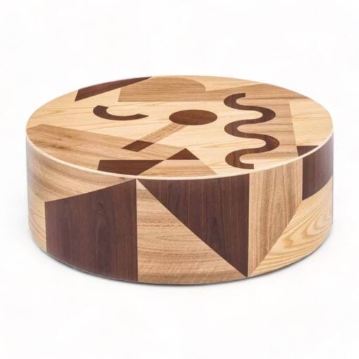 Alessandro Mendini stool- wood with inlays- styylish