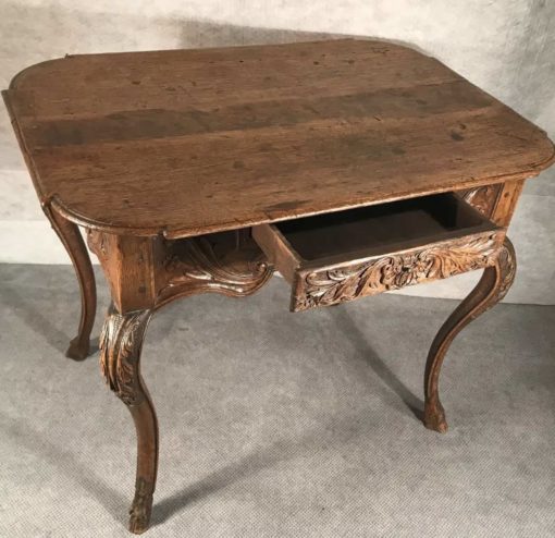 Baroque Table- top view with open drawer- Styylish
