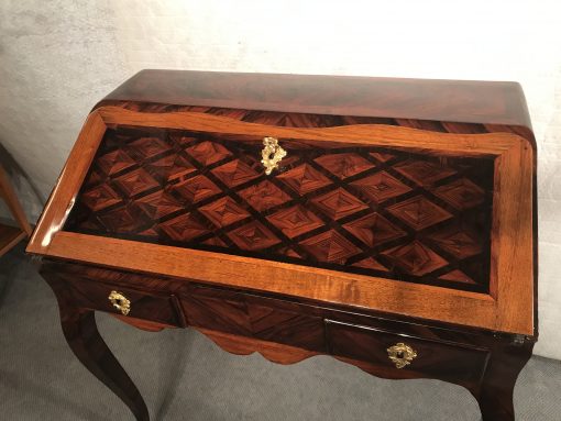 Louis XV Secretary Desk- detail view of the marquetry- Styylish