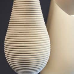 Ceramic Like Pendant Light , "Drop 68", Ribbed Design detail- Styylish