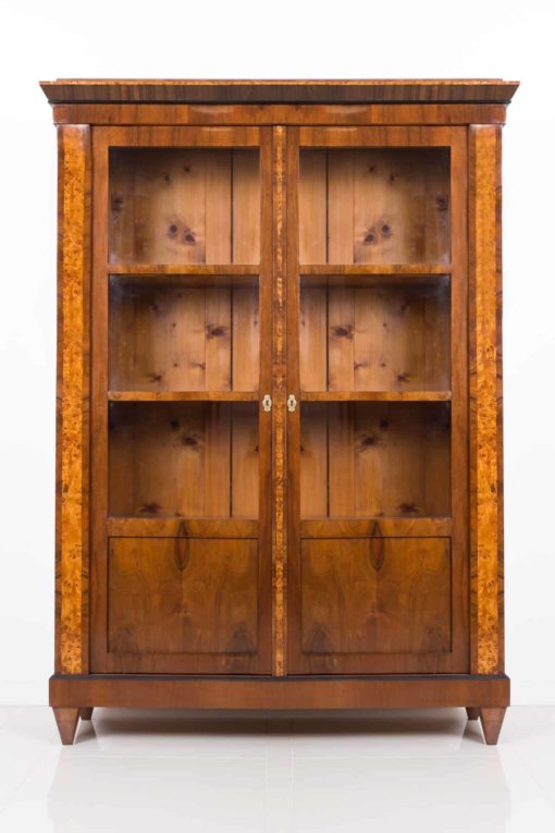 Biedermeier walnut display cabinet walnut front view- Styylish
