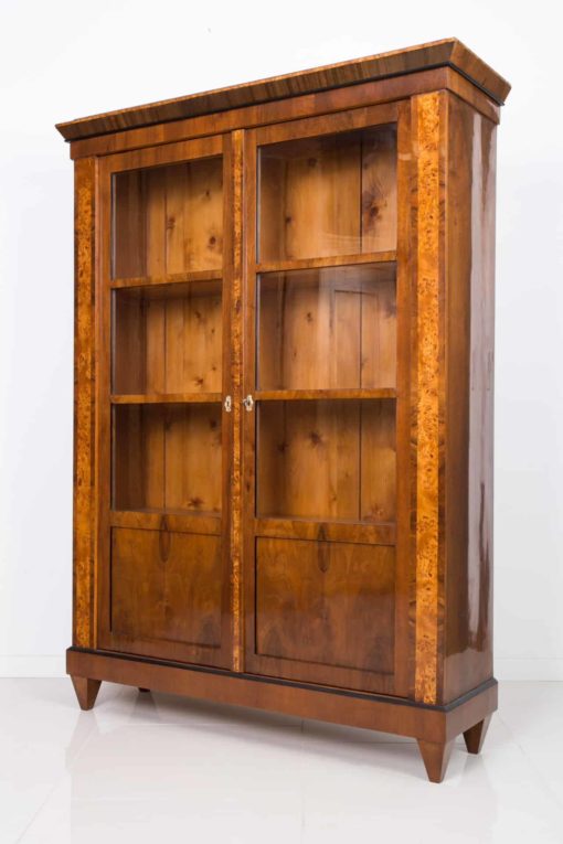 Biedermeier walnut display cabinet walnut side view- Styylish