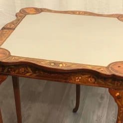 Dutch Marquetry Card Table- view with unfolded top- Styylish