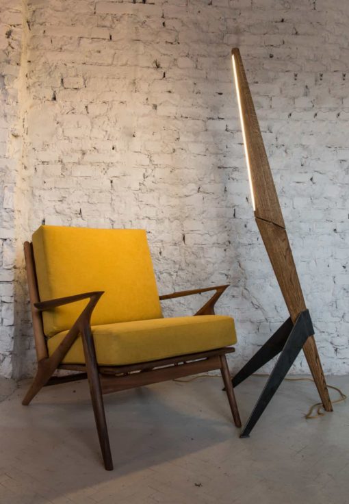 Z Chair, Inspired by Danish Midcentury Design- shown with a lamp- Styylish