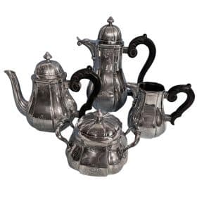 Silver Coffee and Tea Set, Belgium 19th century, Antique