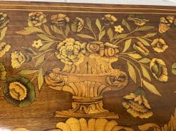 Dutch Marquetry Card Table- view of the top marquetry, middle part- Styylish