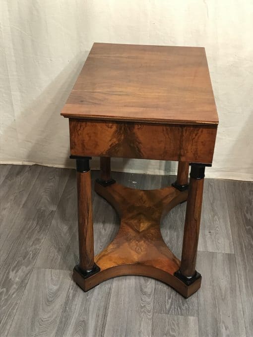 Biedermeier walnut console table- side view- Styylish