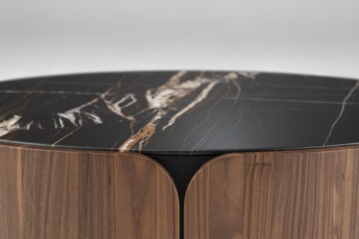 Large Walnut Coffee Table- Bloom- marble detail- Styylish