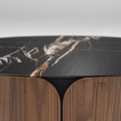 Large Walnut Coffee Table- Bloom- marble detail- Styylish