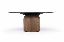 Modern Walnut Dining Table- Bloom- face view-- Styylish