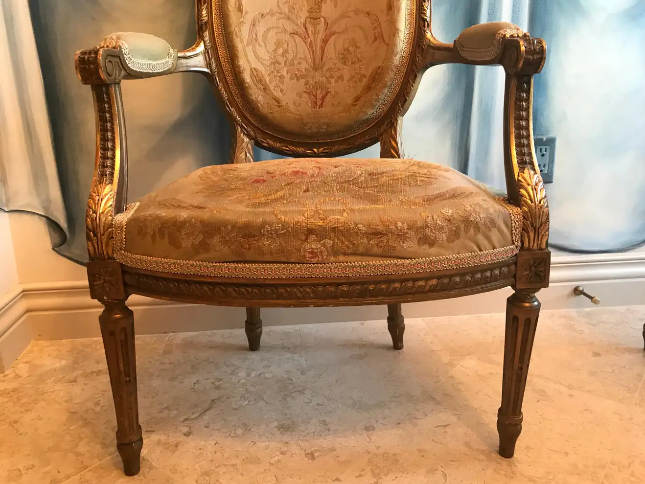 Pair of Louis XVI Style Armchairs- antique chairs for sale- Styylish