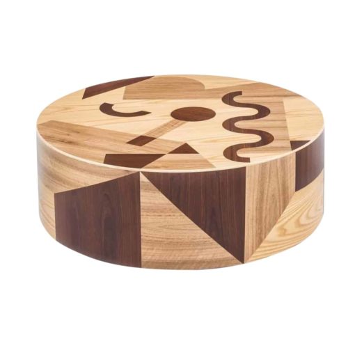 Alessandro Mendini stool- wood with inlays- styylish