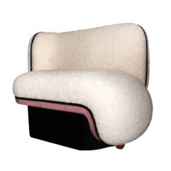 Elefante armchair-dolly wool&pink velvet- Styylish