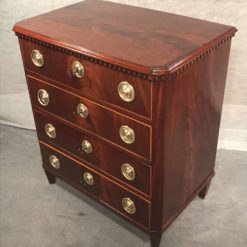 Neoclassical Mahogany Chest of Drawers- three-quarter view of the right- Styylish