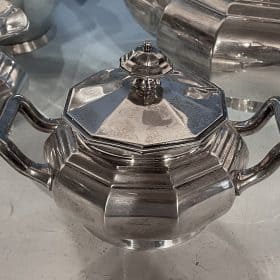 Art Deco Silver Set for Coffee and Tea, Germany 1900-20, Antique