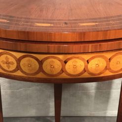 Neoclassical Demi Lune Table- marquetry detail- styylish