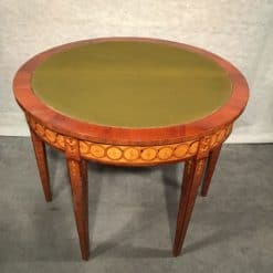 Neoclassical Demi Lune Table- unfolded table with green felt on the top- styylish